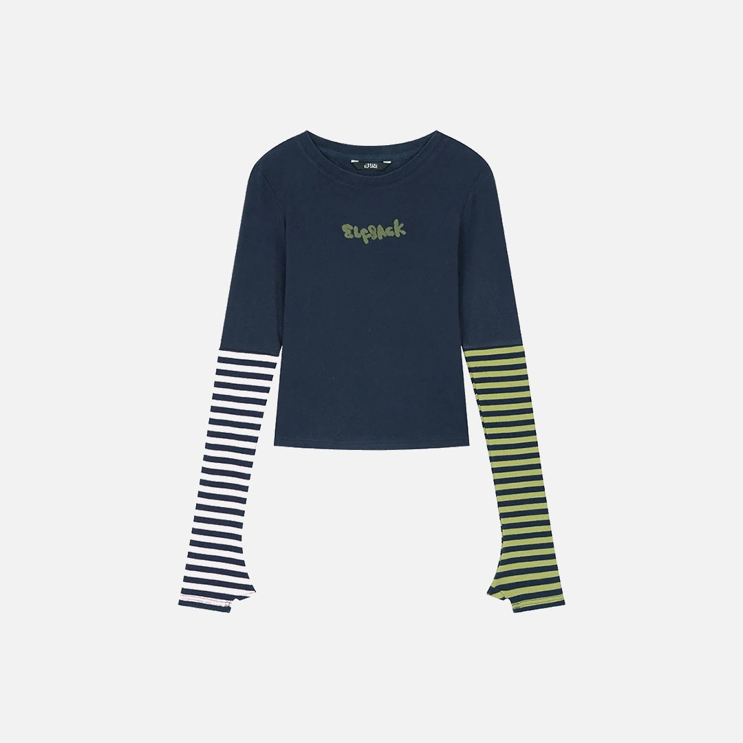 Two Layered Colorful Sleeves T-shirt