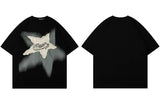 Star Splicing Embroidery T-Shirt