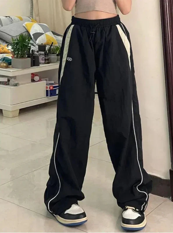 Y2K Cargo Wide Leg Parachute Sweatpants