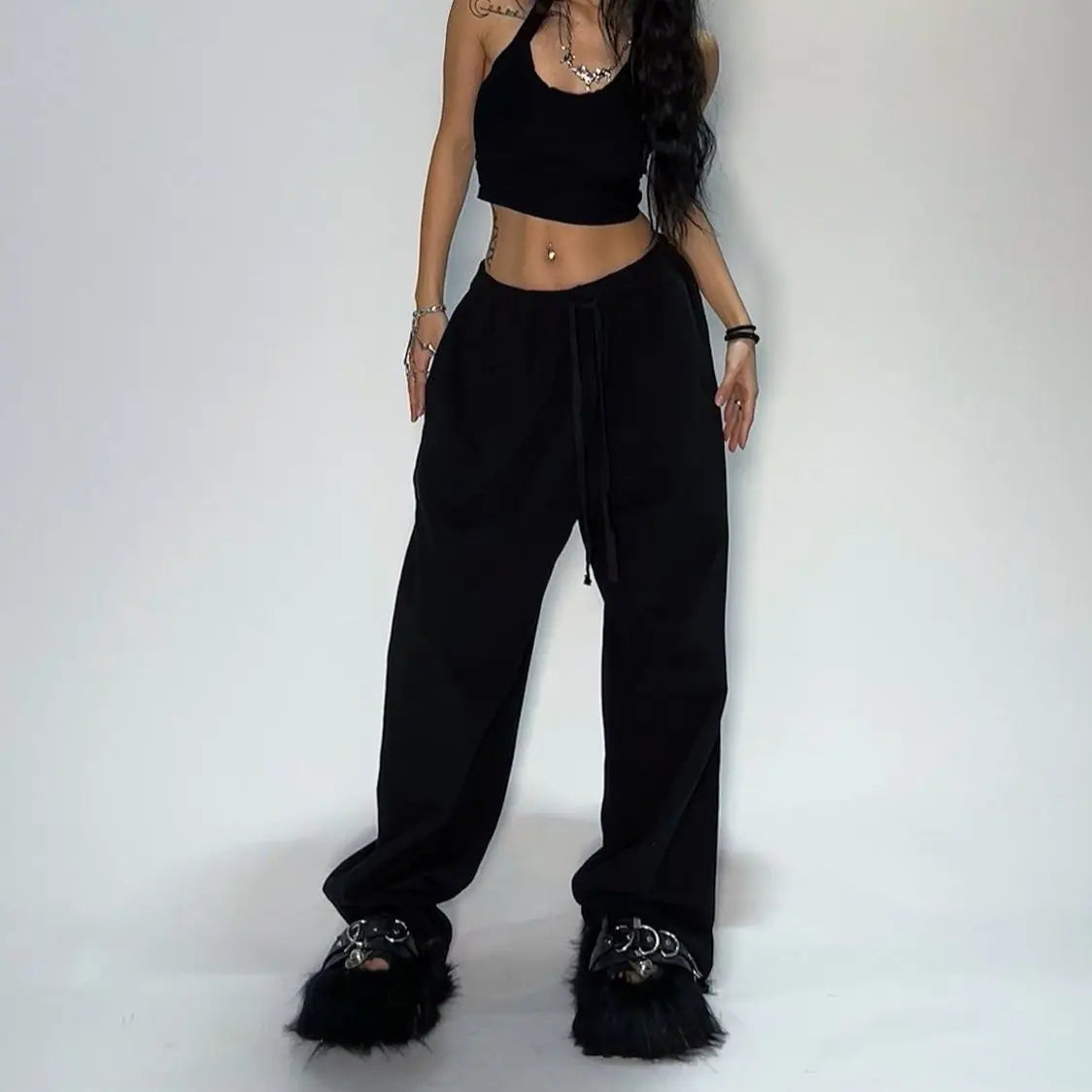 Y2K Stripped Wide Leg Baggy Sweatpants