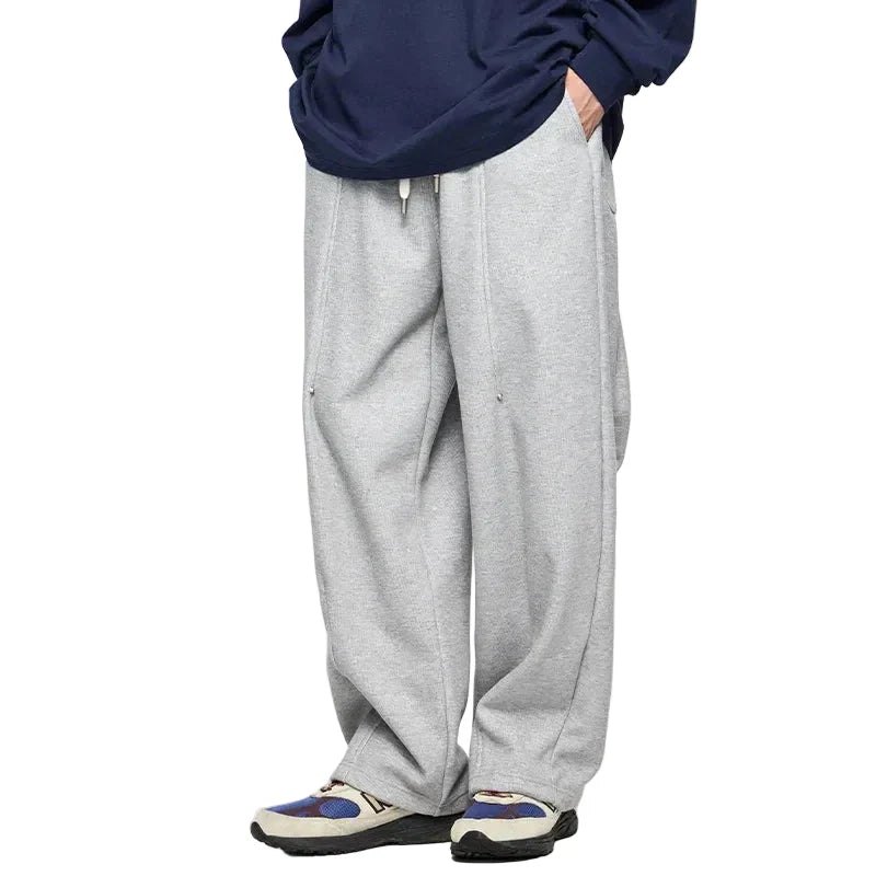 Thick Fleece Solid Color Drawstring Sweatpants