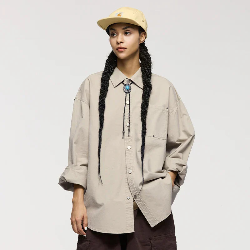 Y2K Plain Cotton Shirt