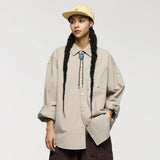 Y2K Plain Cotton Shirt