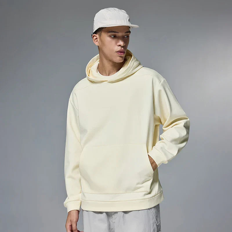 Sudadera con capucha de color liso de tejido grueso