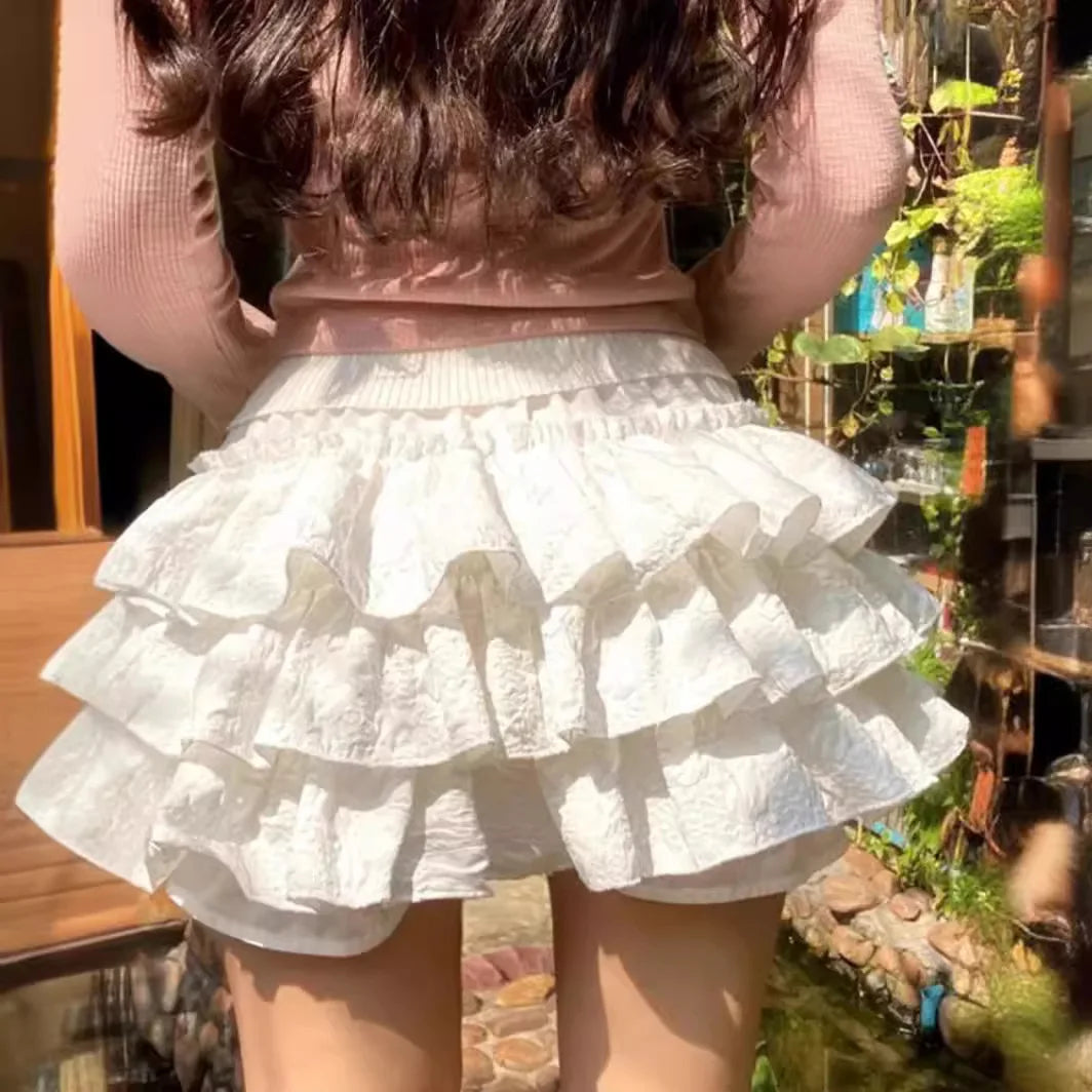 Ruffles Layered Patchwork High Waist Mini Skirts