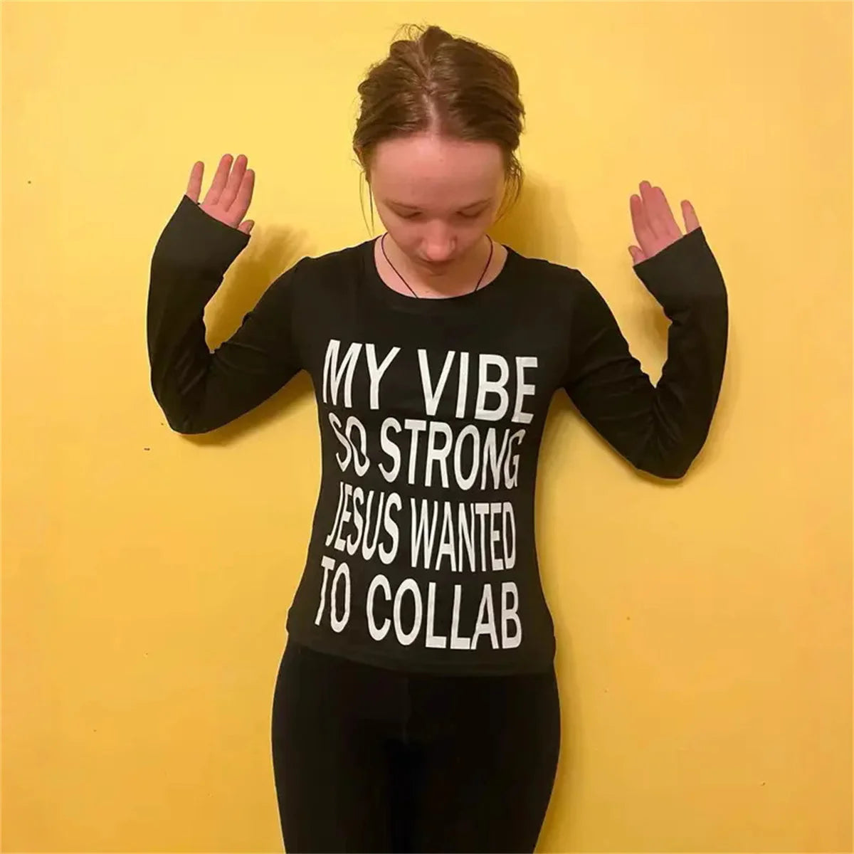 Y2K Letter Printed Long Sleeved T-shirt