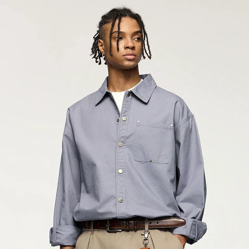 Y2K Plain Cotton Shirt