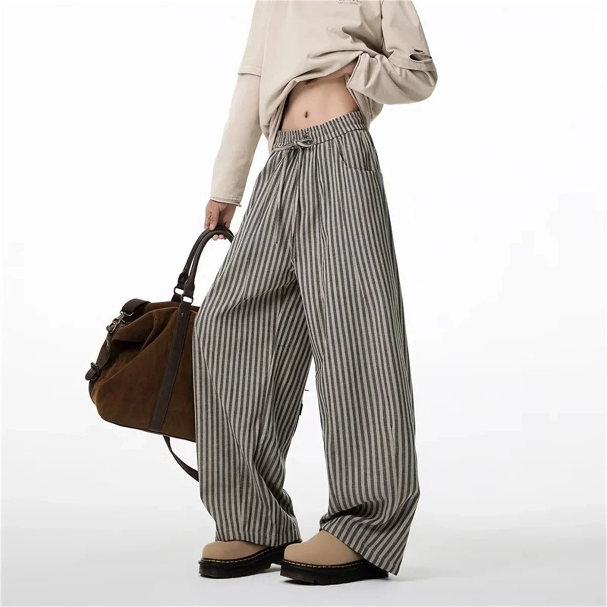 Gothic Striped Baggy Pants