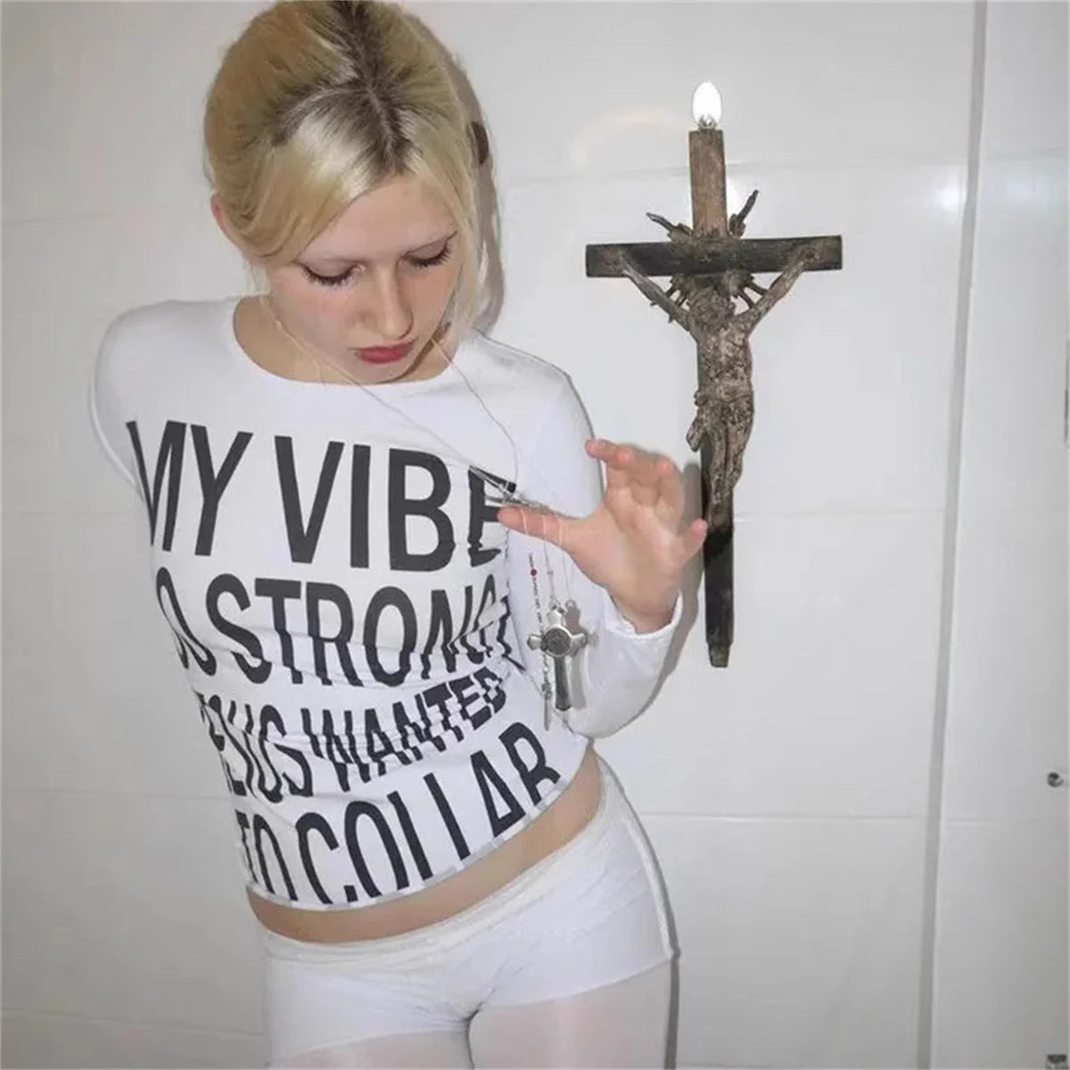 Y2K Letter Printed Long Sleeved T-shirt