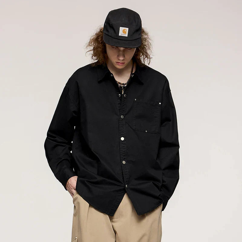 Y2K Plain Cotton Shirt