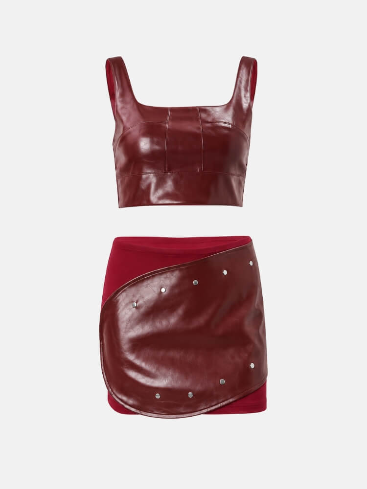 Cherry Crop Top & Mini Skirt