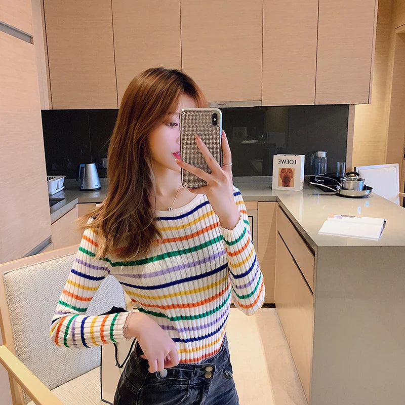 Colorful Stripped Autumn Sweater