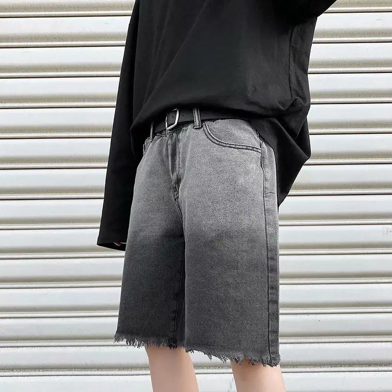 Retro Gradient Denim Short