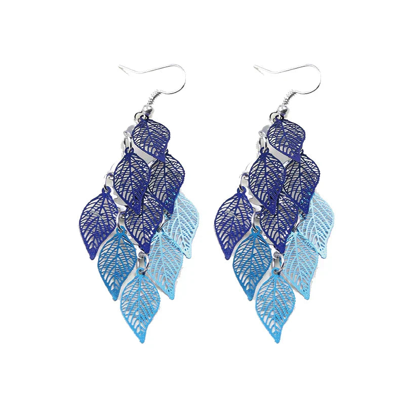 Vintage Hollow Leaves Shiny Earrings