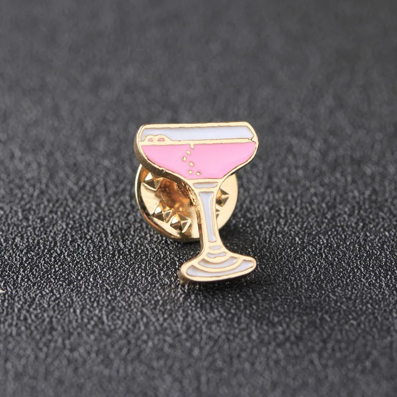 Mini Cute Wine And Glasses Pins