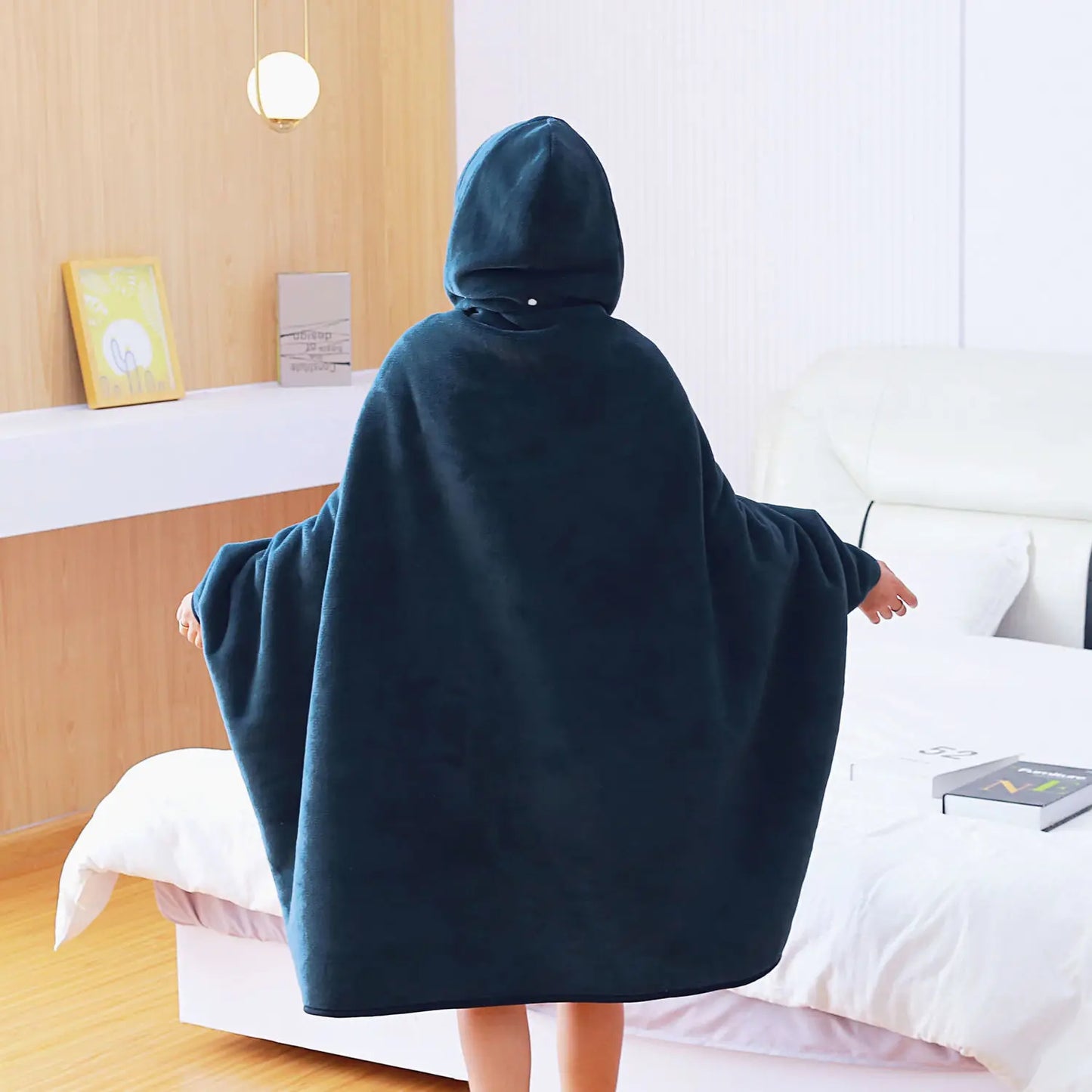 Heavy Thick Fleece Hooded Blanket