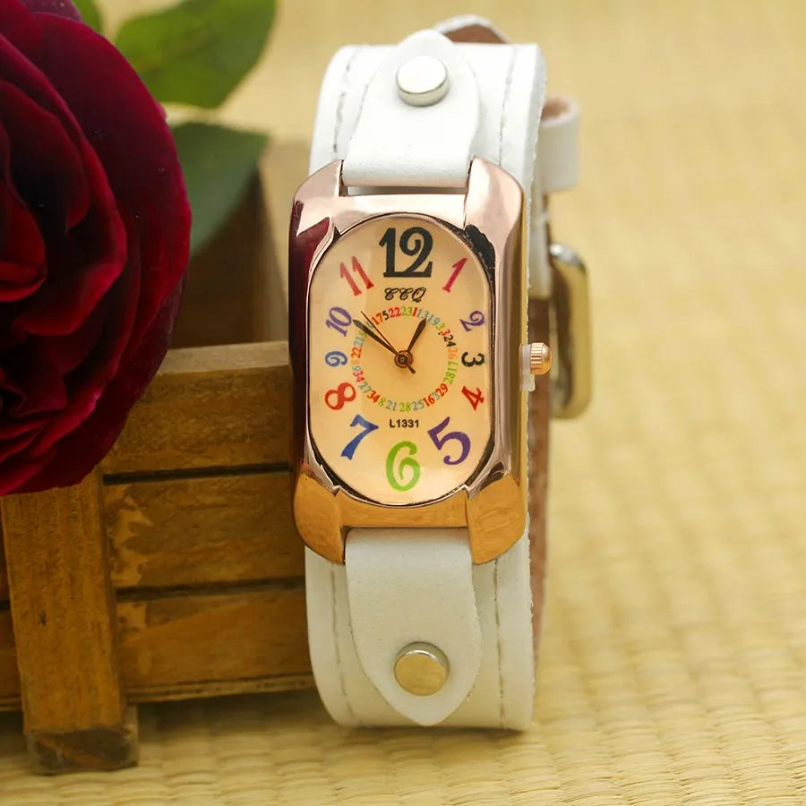 Cow Leather Strap Casual Watch