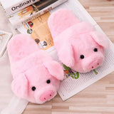 Cute Pink Pig Fuzzy Slippers