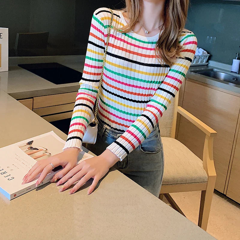 Colorful Stripped Autumn Sweater