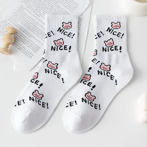 Funny Embroidery Summer Socks