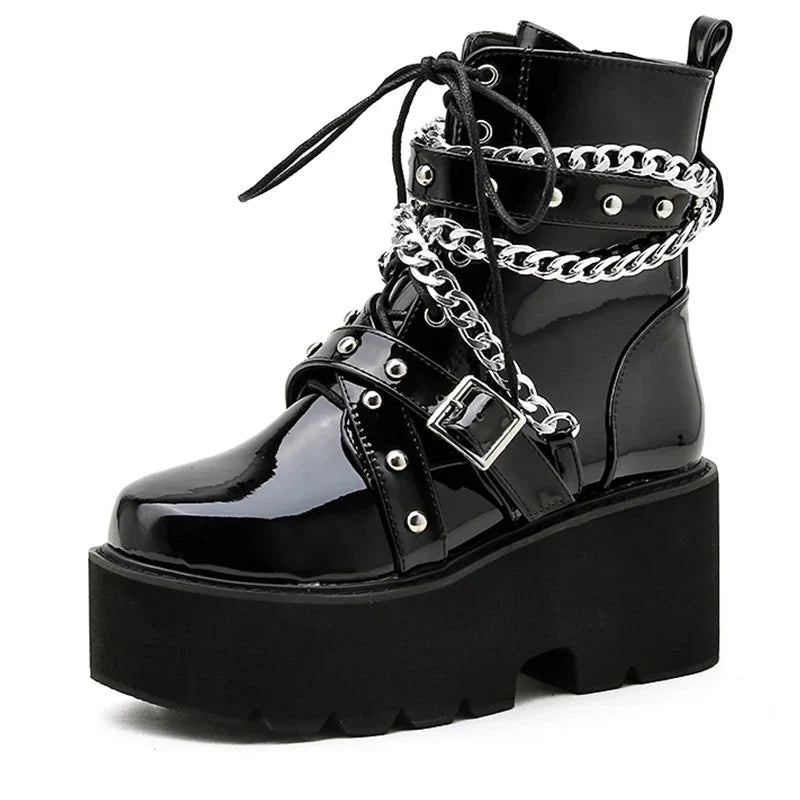 Chained Winter Women's Black Boots