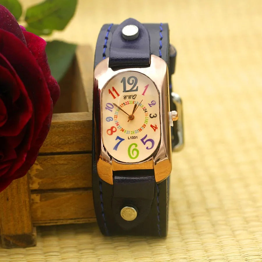 Cow Leather Strap Casual Watch
