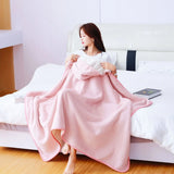 Heavy Thick Fleece Hooded Blanket
