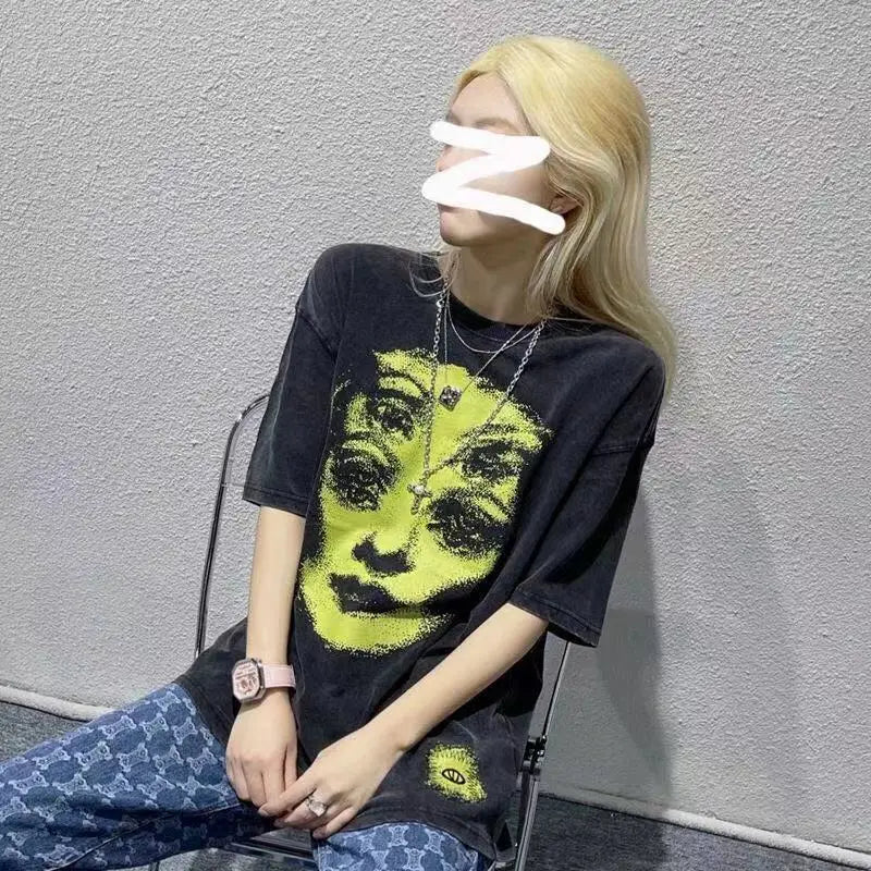 Y2K Vintage Print Oversized T-Shirt