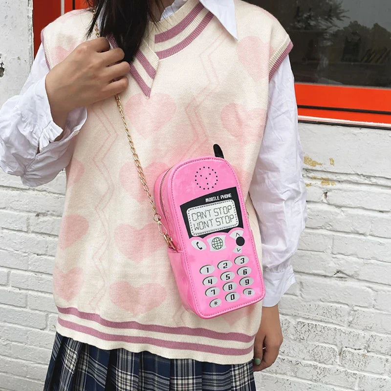 Weird Core Mobile Phone Shape Crossbody Bag