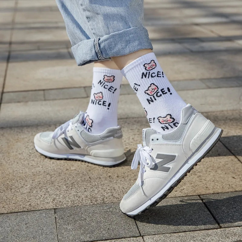 Funny Embroidery Summer Socks