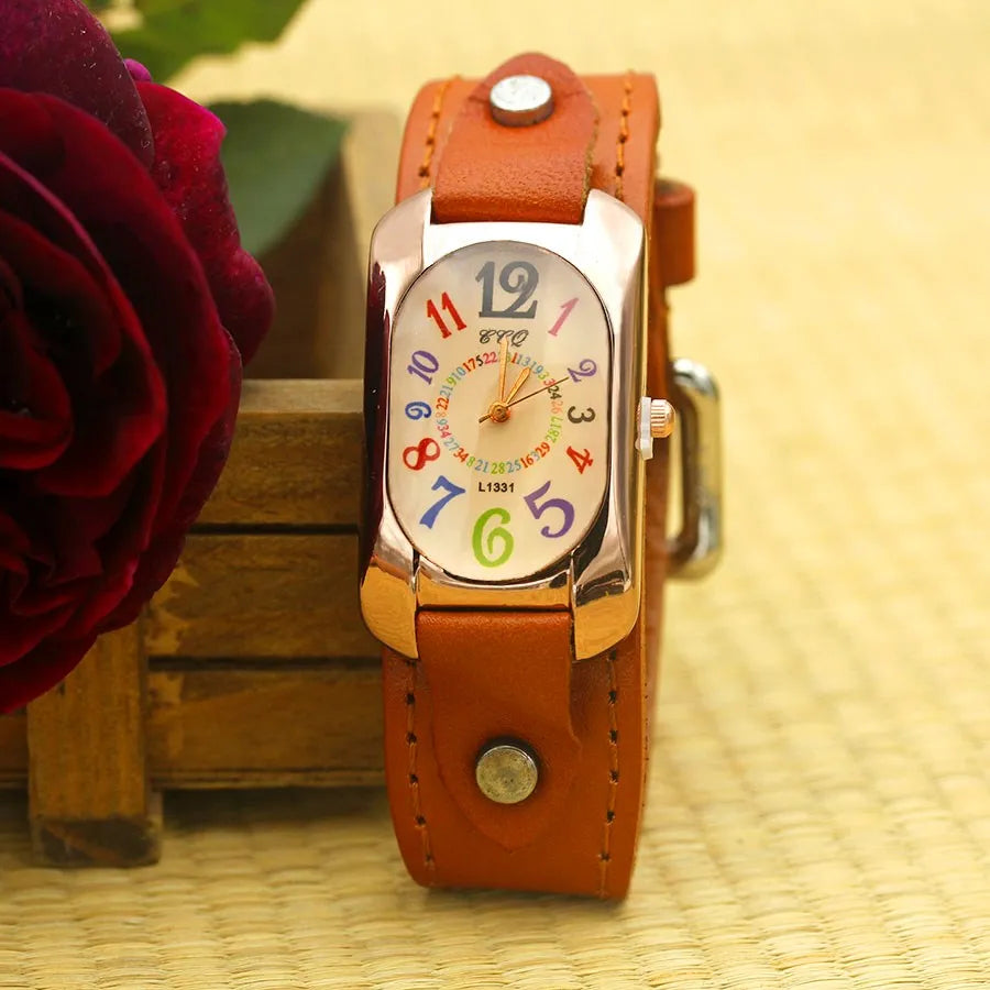 Cow Leather Strap Casual Watch