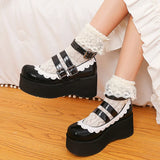Coquette Core Platform Ruffle Shoes