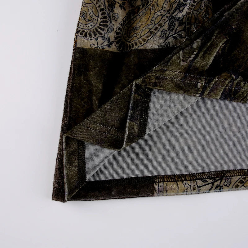 Patchwork Retro Maxi Skirt