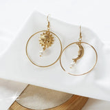 Bohemian Gold Asymmetric Circle Earrings
