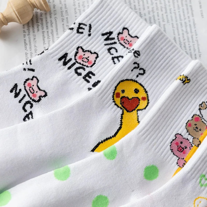 Funny Embroidery Summer Socks