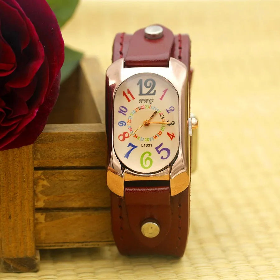 Cow Leather Strap Casual Watch