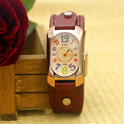 Cow Leather Strap Casual Watch