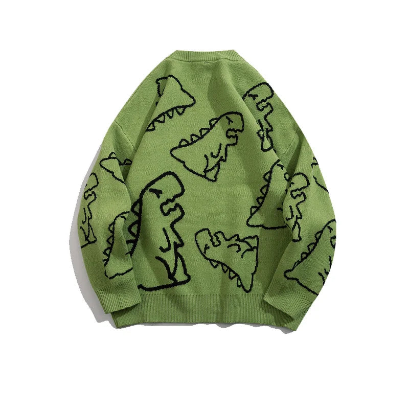 Weird Core Dinosaur Knitted Sweater