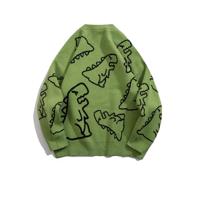Weird Core Dinosaur Knitted Sweater