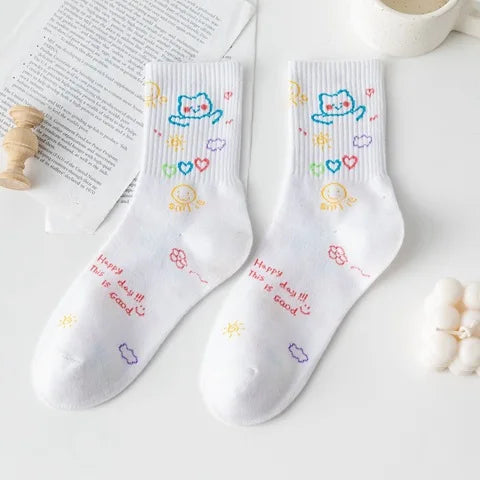 Funny Embroidery Summer Socks