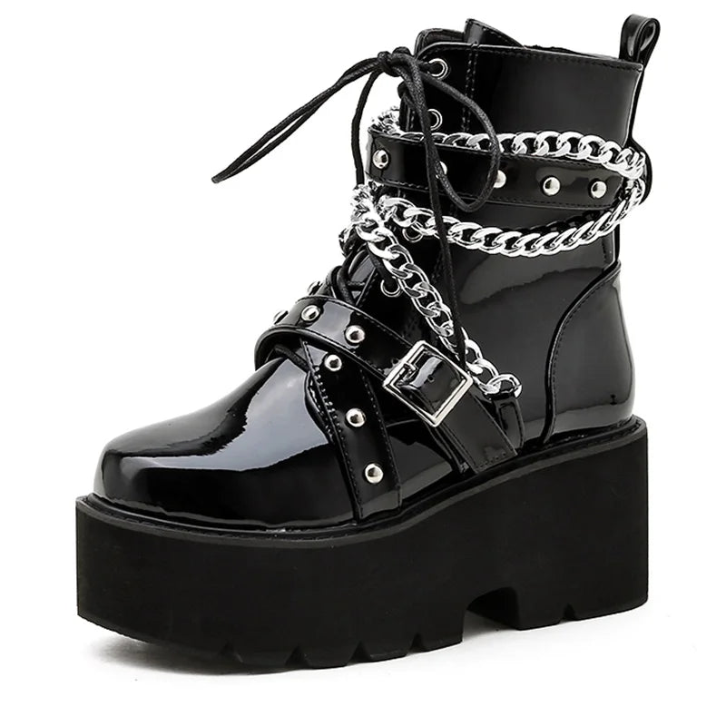 Chained Winter Women's Black Boots