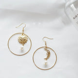 Bohemian Gold Asymmetric Circle Earrings