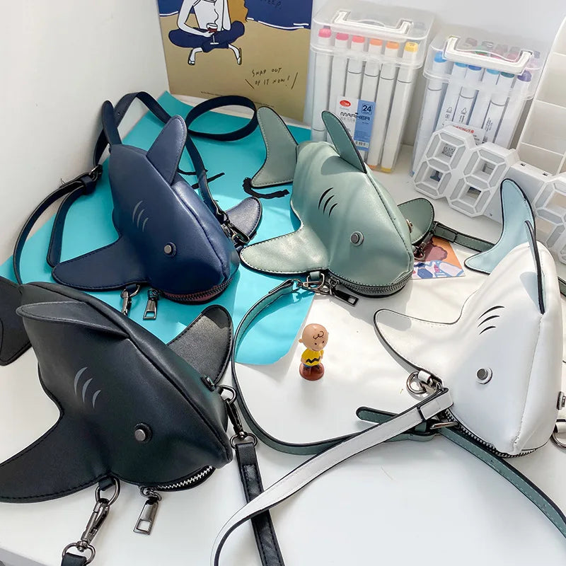 Shark Cartoon Women Cross Bag