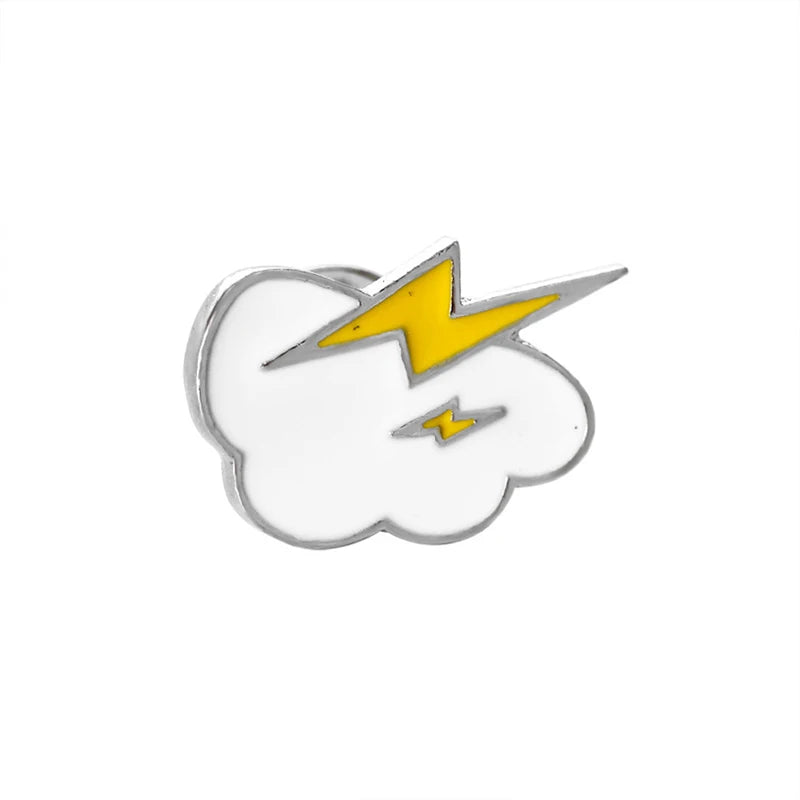 Black Cloud White Metal Pins