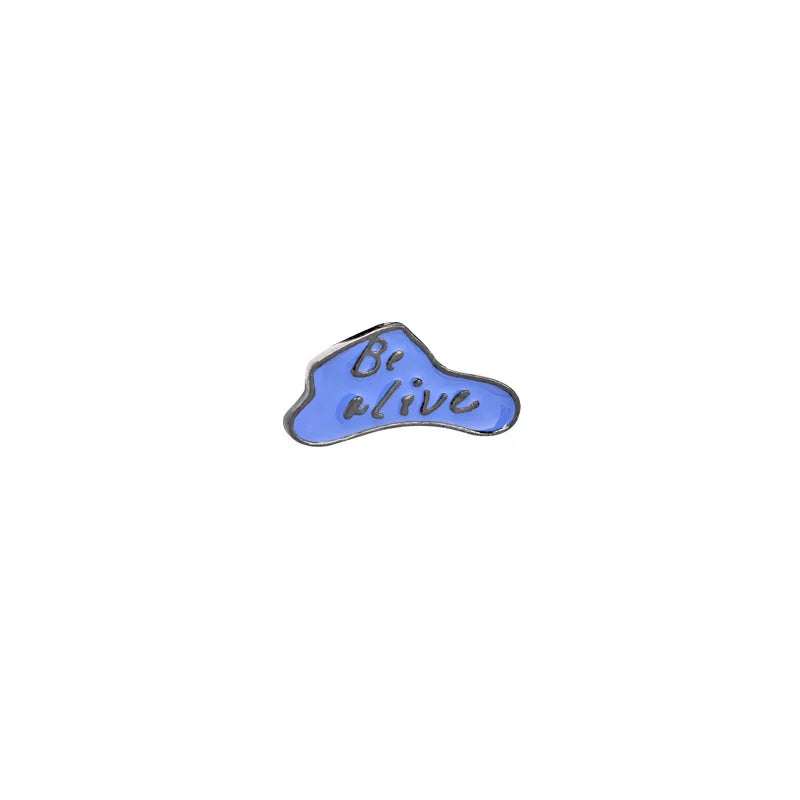 Black Cloud White Metal Pins