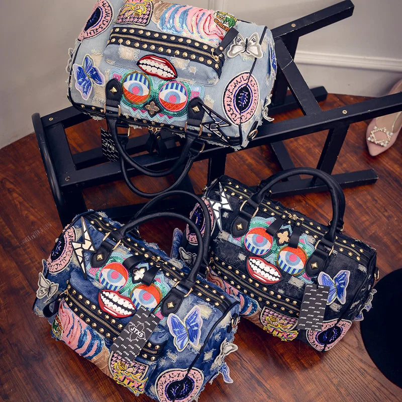 Butterfly Denim Handbags
