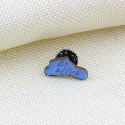 Black Cloud White Metal Pins