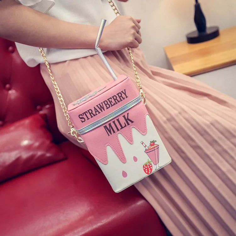 Milk Box Bag Strawberry Cross Bag
