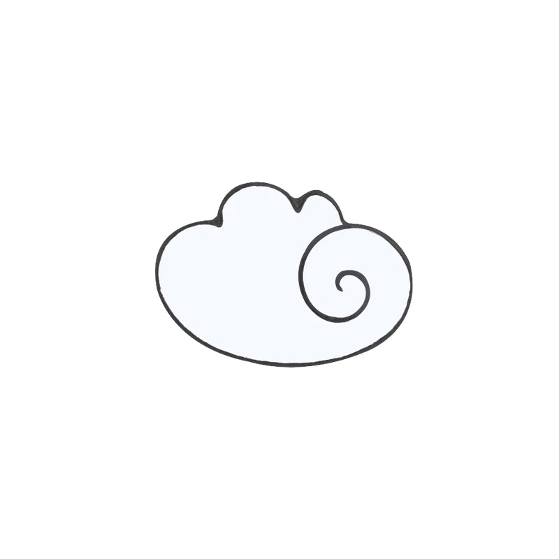 Black Cloud White Metal Pins