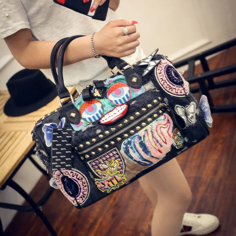 Butterfly Denim Handbags